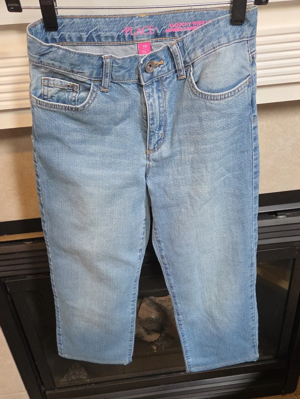 Children Place Girls Slouchy Wide Leg Jeans- Size 10